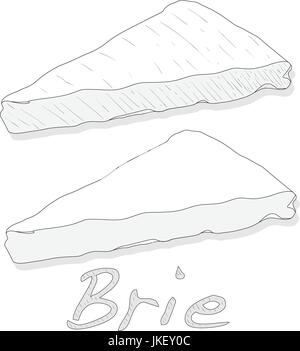 Fromage Brie art isolé Illustration de Vecteur