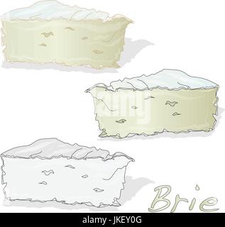 Fromage Brie art isolé Illustration de Vecteur