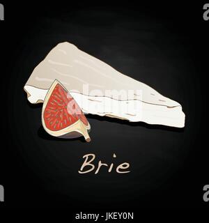 Fromage Brie art isolé Illustration de Vecteur