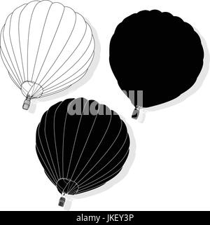Hot Air Balloon montgolfier / illustration fine Illustration de Vecteur