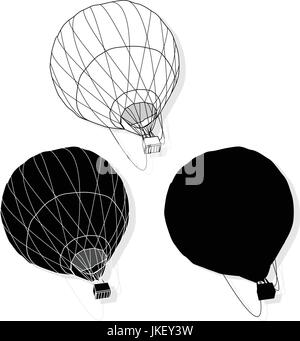 Hot Air Balloon montgolfier / illustration fine Illustration de Vecteur