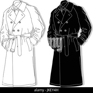 Manteau hommes ensemble. Jeu de mode illustration. Illustration de Vecteur