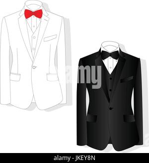 Men's jacket. Le costume des hommes de cérémonie, Tuxedo. Vector illustration. Illustration de Vecteur