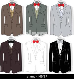 Men's jacket. Le costume des hommes de cérémonie, Tuxedo. Vector illustration. Illustration de Vecteur