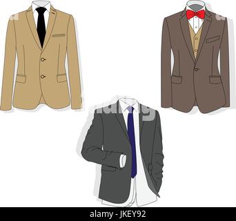 Men's jacket. Le costume des hommes de cérémonie, Tuxedo. Vector illustration. Illustration de Vecteur