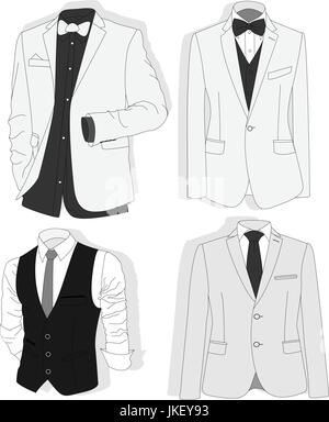 Men's jacket. Le costume des hommes de cérémonie, Tuxedo. Vector illustration. Illustration de Vecteur