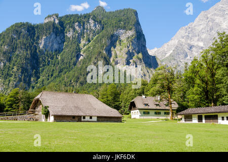 St Bartholomä, Le lac Königssee, Upper Bavaria, Bavaria, Germany, Europe Banque D'Images