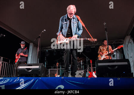 Baveno Italie. Le 21 juillet 2017. L'American American band DELTA MOON effectue sur scène à la Villa Fedora Park pendant les 'Ameno Blues Festival' Credit : Rodolfo Sassano/Alamy Live News Banque D'Images