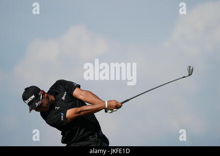 Southport, Merseyside, Royaume-Uni. 22 juillet, 2017. Hideki Matsuyama (JPN) Golf:Hideki Matsuyama du Japon sur le 14e trou lors de la troisième ronde de la 146e British Open Golf Championship au Royal Birkdale Golf Club à Southport, Merseyside, Angleterre . Credit : Koji Aoki/AFLO SPORT/Alamy Live News Banque D'Images