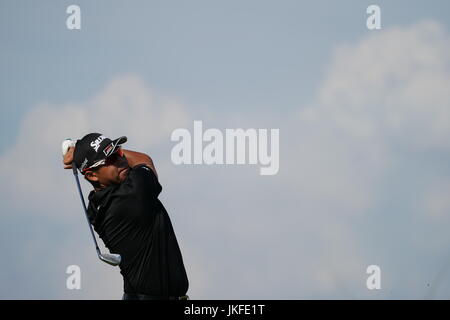 Southport, Merseyside, Royaume-Uni. 22 juillet, 2017. Hideki Matsuyama (JPN) Golf:Hideki Matsuyama du Japon sur le 14e trou lors de la troisième ronde de la 146e British Open Golf Championship au Royal Birkdale Golf Club à Southport, Merseyside, Angleterre . Credit : Koji Aoki/AFLO SPORT/Alamy Live News Banque D'Images