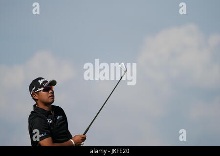 Southport, Merseyside, Royaume-Uni. 22 juillet, 2017. Hideki Matsuyama (JPN) Golf:Hideki Matsuyama du Japon sur le 14e trou lors de la troisième ronde de la 146e British Open Golf Championship au Royal Birkdale Golf Club à Southport, Merseyside, Angleterre . Credit : Koji Aoki/AFLO SPORT/Alamy Live News Banque D'Images