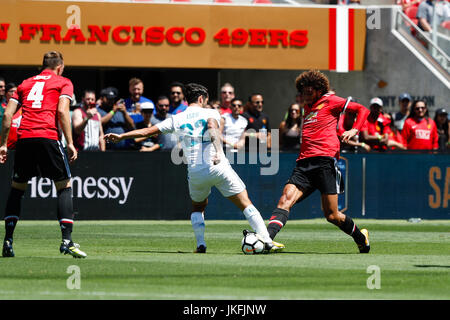 Santa Clara, USA. 23 juillet, 2017. Paul Pogba (6) joueur de Manchester United. Francisco Roman Alarcon (22) Real player.Marouane Fellaini (27) player.Manchester United CHAMPIONS CUP INTERNATIONAL entre le Real Madrid vs Manchester United match friendly au stade Levi's Santa Clara, Californie, USA, le 23 juillet 2017 . Gtres más información : crédit en ligne Comuniación,S.L./Alamy Live News Banque D'Images