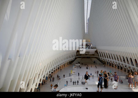 La ville de New York, Manhattan, États-Unis Westfield Shopping center World Trade Center World Trade Center intérieur complexe Banque D'Images