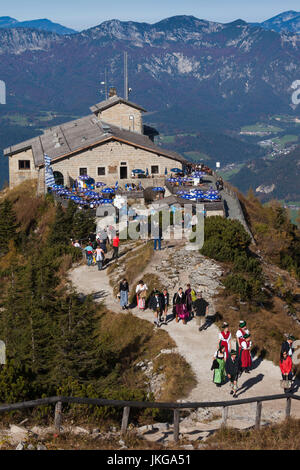 Allemagne, Bavière, Obersalzberg, Kehlsteinhaus, thé maison construite pour Adolf Hitler, le Nid d'Aigle, au sommet de la montagne Kehlstein Banque D'Images