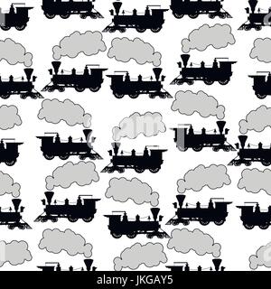 Locomotive à vapeur Silhouette seamless background Illustration de Vecteur