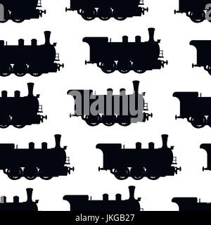 Locomotive à vapeur Silhouette seamless background Illustration de Vecteur