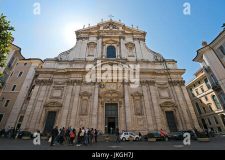 Vue horizontale de Sant'Ignazio, Rome. Banque D'Images