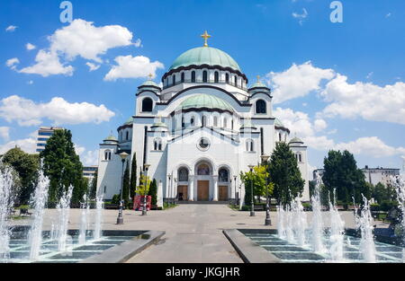 Eglise de Saint Sava à Belgrade, Serbie, l'une des plus grandes églises orthodoxes dans le monde Banque D'Images