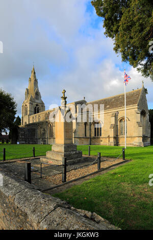 St Marys Parish Church, Warmington, village du comté de Northamptonshire, Angleterre ; Grande-Bretagne ; UK Banque D'Images
