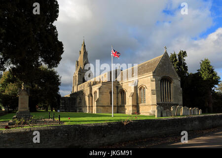 St Marys Parish Church, Warmington, village du comté de Northamptonshire, Angleterre ; Grande-Bretagne ; UK Banque D'Images