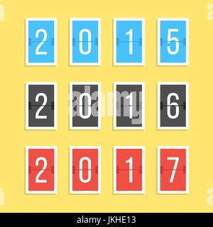 Les numéros de l'année tableau d'isolé sur fond jaune Illustration de Vecteur