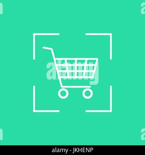 White panier icône dans le cadre en pointillés Illustration de Vecteur