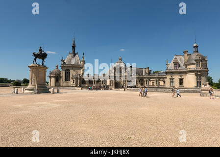 Château de Chantilly parc et jardin avec d'équitation dans le nord de Paris, France Banque D'Images