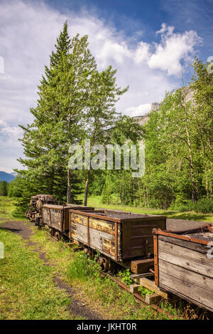 La mine de charbon historique dans la ville fantôme de Bankhead situé dans le parc national de Banff, Alberta, Canada. Banque D'Images