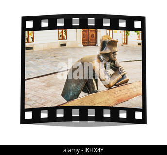 La sculpture du soldat napoléonien est situé sur la place principale de Bratislava, Slovaquie, Europe Banque D'Images