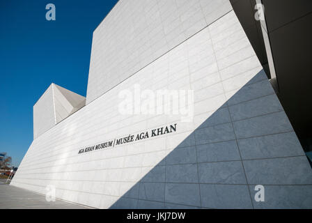 L'extérieur moderne et spectaculaire et l'entrée du Musée Aga Khan, un centre d'art islamique, d'art iranien et de culture musulmane à Toronto, Ontario Canada Banque D'Images