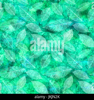 Seamless pattern abstract dynamique avec des feuilles et des branches Banque D'Images