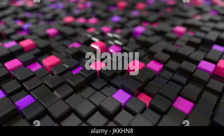 3d illustration de cubes noirs. Banque D'Images