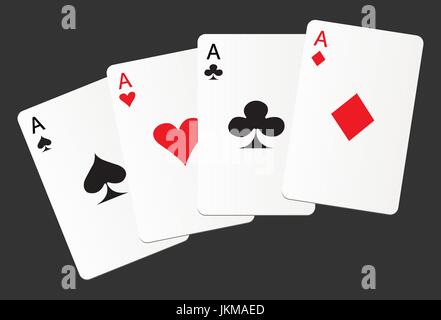 Aces cartes clubs pique coeur costume icône diamants Illustration de Vecteur