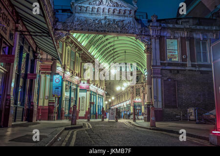 Leadenhall Street Market Londres la nuit Banque D'Images