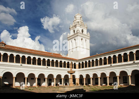 Cour intérieure de la maison de l'indépendance (Casa de la Libertad). Sucre, Bolivie, Amérique du Sud Banque D'Images