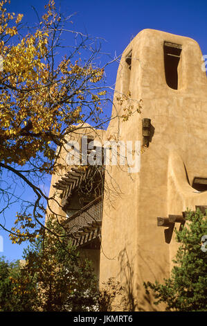 Bâtiment d'Adobe à Santa Fe, NM Banque D'Images