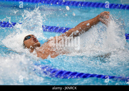 Budapest, Hongrie. 24 juillet, 2017. Gabor Balog de Hongrie en action au cours de la le 100 m dos pré-course s'exécute au cours de la du Monde de la FINA 2017 à Budapest, Hongrie, 24 juillet 2017. Photo : Axel Heimken/dpa/Alamy Live News Banque D'Images