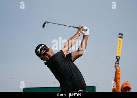 Southport, Merseyside, Royaume-Uni. 22 juillet, 2017. Hideki Matsuyama (JPN) Golf : Hideki Matsuyama du Japon au 11e trou lors de la troisième ronde de la 146e British Open Golf Championship au Royal Birkdale Golf Club à Southport, Merseyside, Angleterre . Credit : Koji Aoki/AFLO SPORT/Alamy Live News Banque D'Images