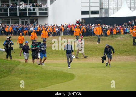 Southport, Merseyside, Royaume-Uni. 23 juillet, 2017. Jordan Spieth (USA) Golf : Jordan Spieth des États-Unis au 18e trou lors de la ronde finale du 146e British Open Golf Championship au Royal Birkdale Golf Club à Southport, Merseyside, Angleterre . Credit : Koji Aoki/AFLO SPORT/Alamy Live News Banque D'Images