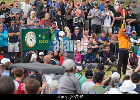 Southport, Merseyside, Royaume-Uni. 23 juillet, 2017. Jordan Spieth (USA) Golf : Jordan Spieth du United States tees off sur le 9e trou lors de la ronde finale de la 146e British Open Golf Championship au Royal Birkdale Golf Club à Southport, Merseyside, Angleterre . Credit : Koji Aoki/AFLO SPORT/Alamy Live News Banque D'Images