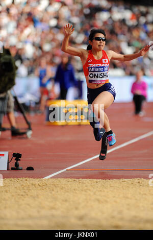 Londres, Royaume-Uni. 23 juillet, 2017. Hitomi Onishi (JPN) en marche pour aller dans la Women's Long Saut T42 lors de la finale mondiale d'athlétisme 2017 Para dans le stade de Londres, Queen Elizabeth Olympic Park. Crédit : Michael Preston/Alamy Live News Banque D'Images