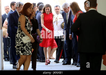 Malaga, Espagne. 24 juillet, 2017. Reine espagnole Letizia au cours de réunion annuelle des directeurs de l'Institut Cervantes à Malaga le lundi le 24 juillet 2017 Crédit : Gtres información más Comuniación on line,S.L./Alamy Live News Banque D'Images