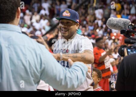 Allen Iverson sur les cour courtside big3 semaine 5 uic pavilion juillet 23,2017 CHICAGO,ILLINOIS. Banque D'Images