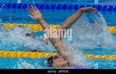 Budapest, Hongrie. 24 juillet, 2017. Katinka Hosszu de Hongrie remportant le women's 200m relais quatre nages à la finale des Championnats du monde FINA 2017 à Budapest, Hongrie, 24 juillet 2017. Photo : Jens Büttner/dpa-Zentralbild/dpa/Alamy Live News Banque D'Images