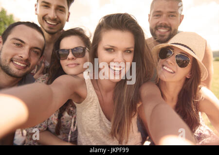 Avec les meilleurs amis selfies Banque D'Images