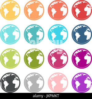 L'icône du globe de la terre colorée de notre planète Terre Banque D'Images