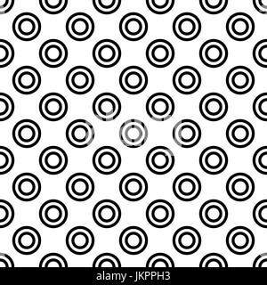 Motif de cercles monochrome abstrait récurrent - vecteur d'image de fond de demi-teinte Illustration de Vecteur