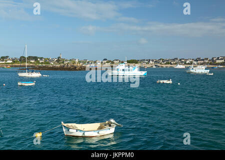 France, Finistère (29), Roscoff, vu depuis la mer // France, Finistère, Roscoff, vu de la mer Banque D'Images