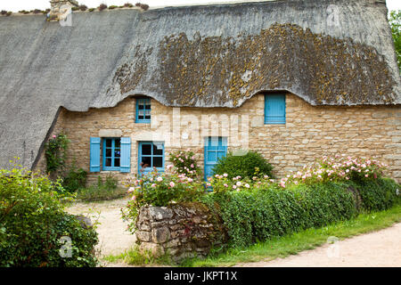 La France, la Loire-Atlantique (44), Parc Naturel Régional de Brière, Guérande, hameau de Khérinet entièrement restauré par le parc, maison typique au Banque D'Images