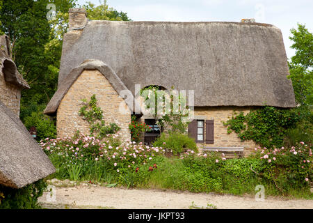 La France, la Loire-Atlantique (44), Parc Naturel Régional de Brière, Guérande, hameau de Khérinet entièrement restauré par le parc, maison typique au Banque D'Images